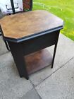 Upcycled  Vintage Wood Side/Lamp Table /Sewing/Storage Box