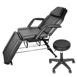 3-section Adjustable Tattoo Massage Bed Table Chair w Stool for Beauty Salon Spa - Picture 1 of 12
