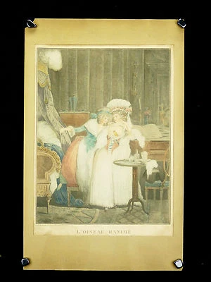 Philibert-Louis DEBUCOURT (1755-1832) Canary Und Frau Mit Halb Nackt Erotisch - Bild 1 von 4