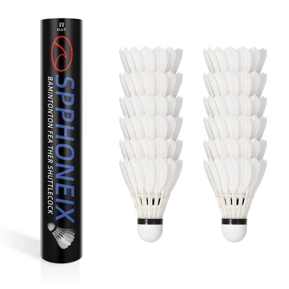 SPPHONEIX SPORT 12 Pcs SPPHONEIX Blue TOP Duck Feather Badminton Shuttlecocks Balls Speed 78
