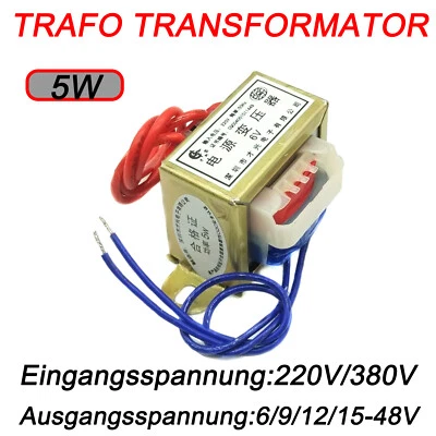 5W Trafo Transformator Netztrafo DB-5VA Eingang 220V/380V Einzel/Dualer Ausgang - Bild 1 von 4