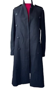 Rag & Bone Women's Black Sailor Nautical Virgin Wool Stand Up Collar Coat Sz  4 - Picture 1 of 13