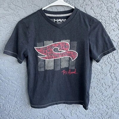 Camiseta Tony Hawk Juvenil Mediana Talla 10-12 Azul Brezo Gráficos Frontal Foto 1 de 3