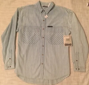 NWT Rocky Mountain Denim Shirt Long Sleeve Striped Made In The USA Vintage Med - Picture 1 of 9