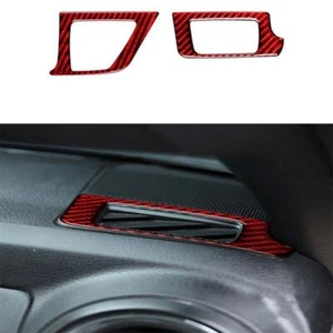 For Toyota Tacoma 2016-2022 Dashboard L&R Air Outlet Vent Trim Red Carbon Fibre - Picture 1 of 7
