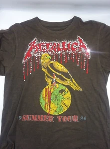 Metallica Vintage 1994 " Nowhere Else To Roam Summer Tour" Rhine Stone T Shirt - Picture 1 of 10
