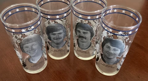 NHLPA Buffalo Sabres 4 Glass Set -Gilbert Perreault, Marin, Korab & Schoenfeld Cover