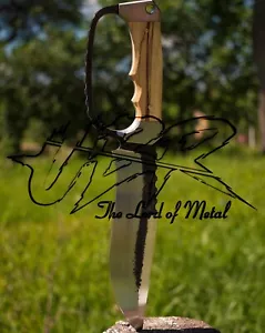 UBR CUSTOM HANDMADE HIGH CARBON STAHL JAGD BOWIE MESSER MIT LEDERSCHEIDE - Bild 1 von 3