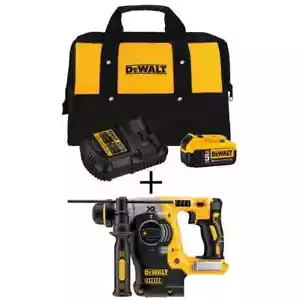 DEWALT L-Shape Rotary Hammer 1" 20V MAX XR Brushless w/ 5.0Ah Battery + Charger - Picture 1 of 11