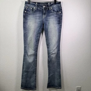 Miss Me Jeans 28 Signature Boot Fleur De Lis Bling Bolsillos 35 Entrepierna - Imagen 1 de 8