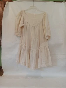 Free People Babydoll Boho Elfenbein Gaze Landhaus Kleid Small - Bild 1 von 7