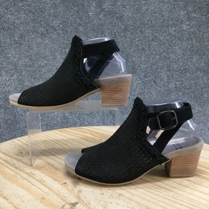 Earth Sandals Womens 9 M Ivy Syrah Slingback Black Perforated Peep Toe BlockEart - Picture 1 of 16