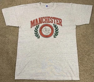 Camisa Russell Años 90 Adulto Grande Manchester College Indiana Gris Manga Corta De Colección - Imagen 1 de 10
