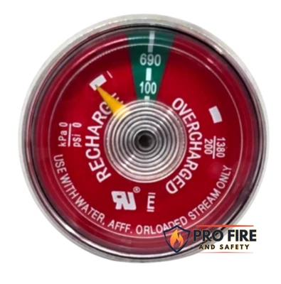 Amerex Water Fire Extinguisher 100 PSI Pressure Gauge - Image 1 of 3
