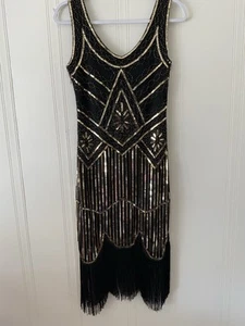 ROR Women’s Black and Silver V-Neck Sheath Midi Dress Sz XS - Picture 1 of 6