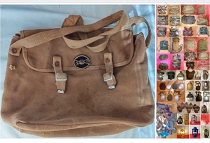 TASCAPANE MILITARE VINTAGE, un vano, misure cm 31x11xh26 e altro militaria - Foto 1 di 24