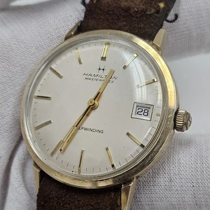 Orologio Uomo Hamilton Masterpiece Oro 10k Riempito Carica Automatica Vintage Cal 840 - Foto 1 di 14