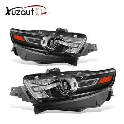 Pair For 2013-2019 Ford Taurus Black Housing Amber Corner Projector Headlight - Image 1 of 4