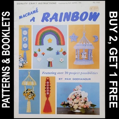 Vintage Qualità Artigianale "Macramè un Arcobaleno" di Pam Gochanour Oltre 70 Progetti - Immagine 1 di 4