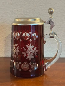 Bellissimo Stein in vetro vintage tedesco color rubino taglio realizzato da Alfred Taube GmbH - Foto 1 di 10