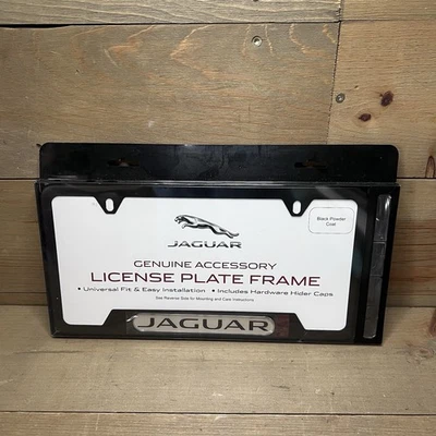Jaguar 02C2A1175 Black License Tag Frame OEM Black Powder Coat New - Image 1 of 4