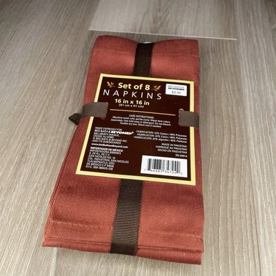 Juego de 8 servilletas de tela colores de acción de gracias de baño de cama y más allá nuevas Foto 1 de 3