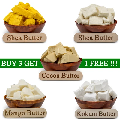 PLANT GURU 1 lb. Butters 100% Pure Raw Natural Organic Bulk For Skin Face Body Hair