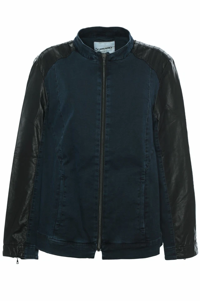 KjBRAND Jeansjacke Bikerjacke Lederimitat Damen Dunkelblau Plusgröße 44 46 50 52 - Bild 1 von 1
