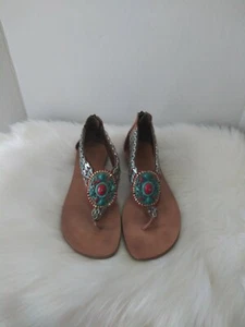 Sandalias Pelle Moda para mujer talla 7,5 zapatos sandalias adornadas con cremallera trasera - Imagen 1 de 12