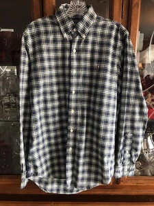 Ralph Lauren Shirt Men Plaid Button Down Classic Fit Cotton Preppy Pony Blue EUC - Picture 1 of 20