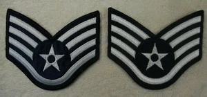 Par de parches de sargento de personal de la USAF 4" parche militar grande B12 - Imagen 1 de 3