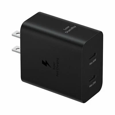 SAMSUNG 50W Duo Power Adapter Wall Charger, 2 Ports, Cable Included, Super Fast - Image 1 of 4