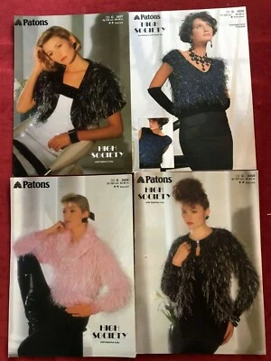 Vintage Original Patons High Society Eyelash Mohair Knitting Patterns   380.1.3 - Image 1 of 4