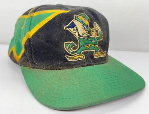 1990’s University Of Notre Dame Fighting Irish SnapBack Hat LOGO Lightning Bolt - Picture 1 of 19