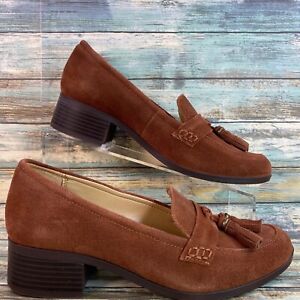 Naturalizer Nina Womens Size 9 Brown Suede Tassel Loafer Shoe Comfort Slip On