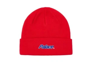 Palace LOWERCASE CUFF BEANIE TRUEST RED Winter Hat Knit Cap Embroidered Logo - Picture 1 of 5
