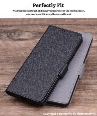 Genuine Calfskin Leather Wallet Flip Case for OnePlus - Image 1 of 4