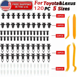 120PCS Clips & Pins Fender Liner & Bumper Cover Retainer Rivets For Toyota Lexus - Bild 1 von 9