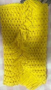 yellow fringe trim flap straw bags women woven bag summer beach vacation - Picture 1 of 7