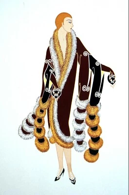 ESTOLA DE PIEL LAURENT 1991 estampado mate abrigo blanco y dorado Art Deco moda Foto 1 de 4