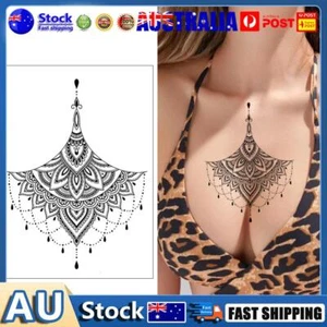 6Pcs Adult Temp Tattoo Removable Chest Sticker Realistic for Women Men (#2) Au - Picture 1 of 12