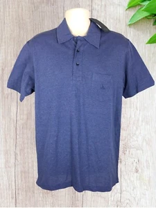 Mens NWT Vtg Valentino Jeans Cotton XL 52 S/S Blue Polo Shirt NOS NEW 90s Y2K - Picture 1 of 5