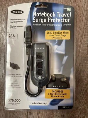 Belkin Notebook Travel SURGE PROTECTOR 110v-240v - Image 1 of 4