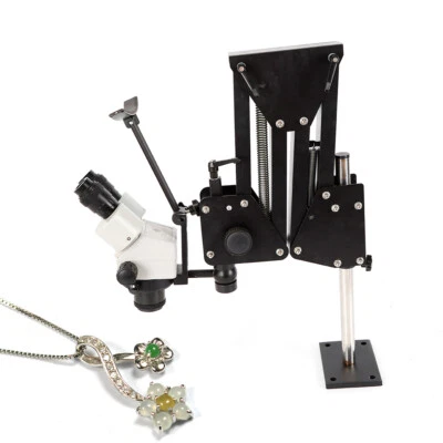 7x-45x Zoom Micro Inlaid Mirror Multi-directional Microscope+ Stand Jewelry Tool - Image 1 of 4