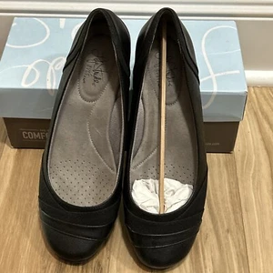 Lifestride Size 11 Wide Black Ballet Flats Round Toe Shoes Comfort Insole NIB - Picture 1 of 6
