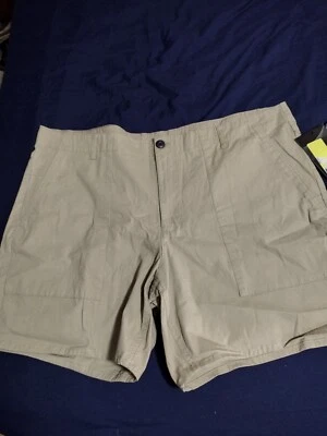 Swiss Alps Men’s Performance Khaki Flat Front Shorts, Size 42 NWT - Image 1 of 4