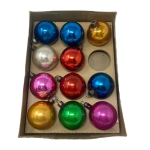 11 Vintage massiver Quecksilber Glas Weihnachtsschmuck 2 Zoll - Bild 1 von 2