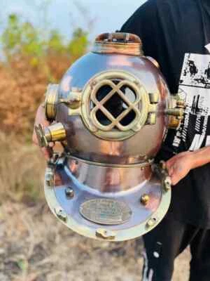 Casco de buceo marrón ~ Mark V 18" pulgadas casco de buceo barco marítimo Foto 1 de 4