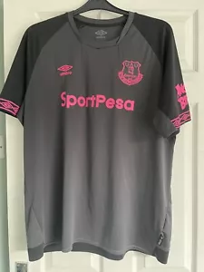 Everton 2018/19 Black & Pink Away Shirt Size Is XXL Umbro Football - Picture 1 of 3