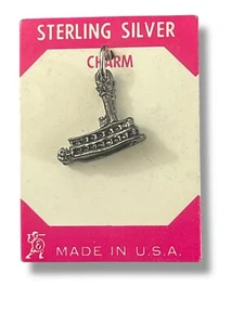 Sterling Silver 925 Steamboat Charm Pendant Made in USA - Picture 1 of 3